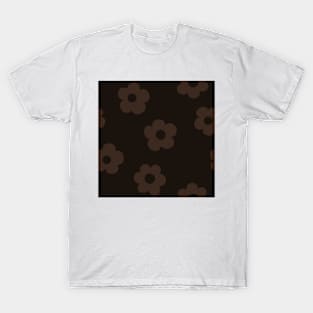 Chunky Retro Flowers - Muted Earthy Cocoa T-Shirt